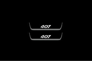Peugeot 407 2004-2010 Car Sill LED Door Sills Illuminated Scuff 407 Logo Stainless Steel Entry Guards
