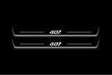 LED door sill plates for Peugeot 407 2004+ with 407 logo