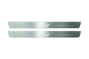 Peugeot 407 2004-2010 Car Sill LED Door Sills Illuminated Scuff 407 Logo Stainless Steel Entry Guards