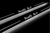 Audi A7 C7 2010+ stainless steel illuminated entry guards with Audi A7 logo