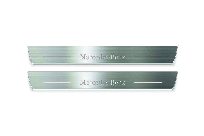 Mercedes G-Class W464 Stainless LED Door Sills – Mercedes-Benz Logo