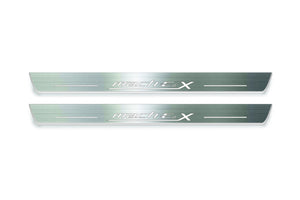 Mustang Mach-E 2020+ LED Door Sills Illuminated Scuff Mach-E 4X Logo Stainless Steel Entry Guards