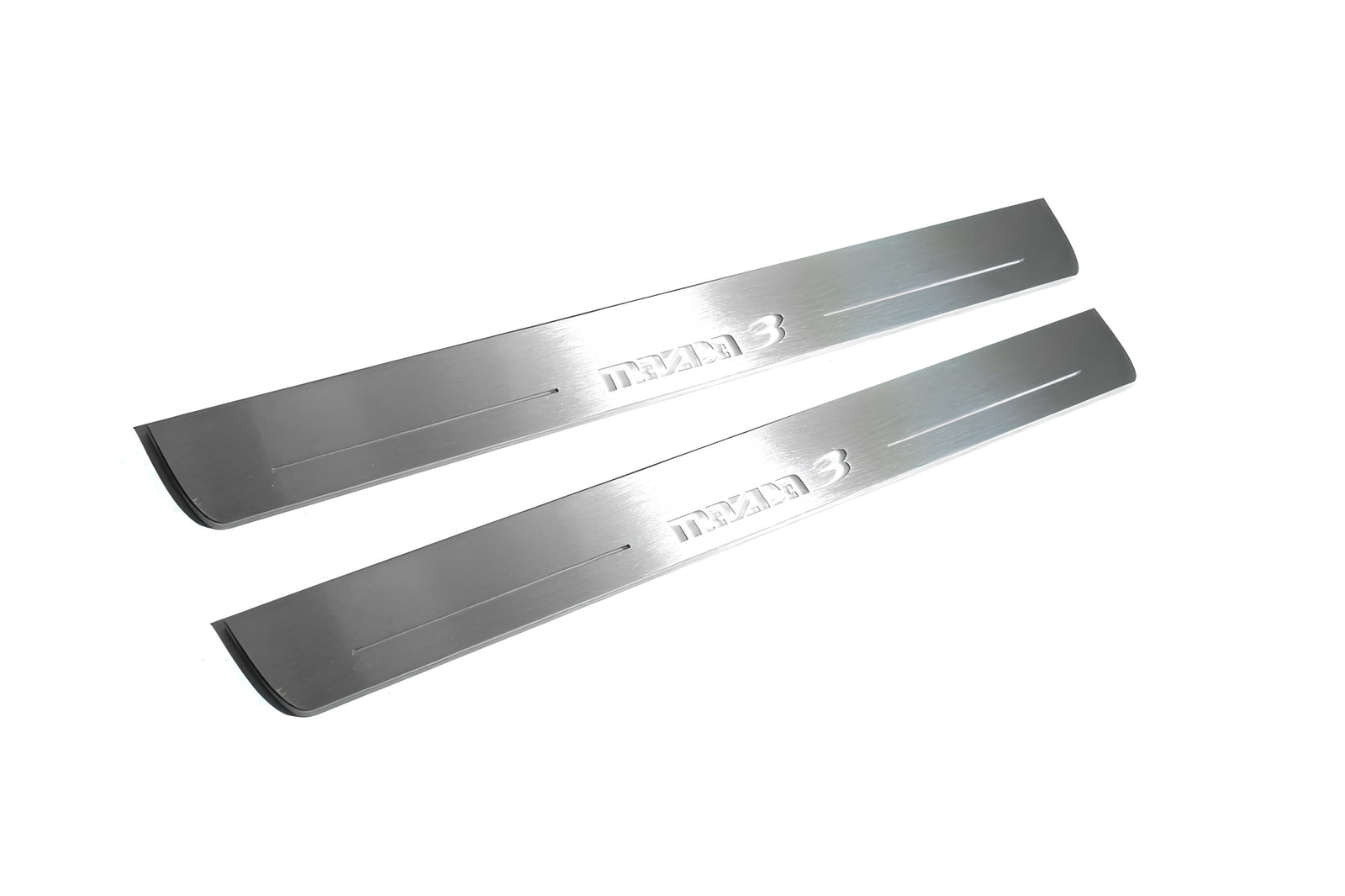Mazda 3 II 2009+ door sill plates in stainless steel with Mazda 3 logo