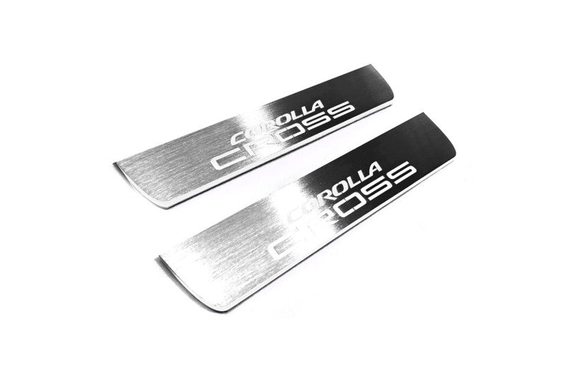 Toyota Corolla Cross Stainless LED Door Sills – Corolla Cross Logo