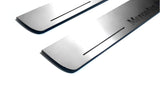 LED door sill plates Mercedes GL X164 2006+ in stainless steel with Mercedes-Benz logo