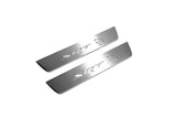 LED door sill plates Dodge Charger LD 2023+ stainless steel with SRT Hellcat logo