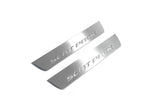 Dodge Charger LD 2011+ LED door sill plates stainless steel with Scat Pack logo