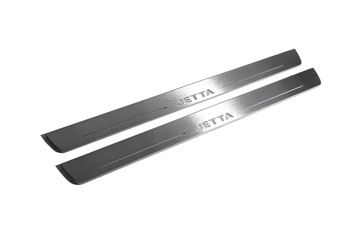 Volkswagen Jetta VII 2019+ entry guards in stainless steel with Jetta logo