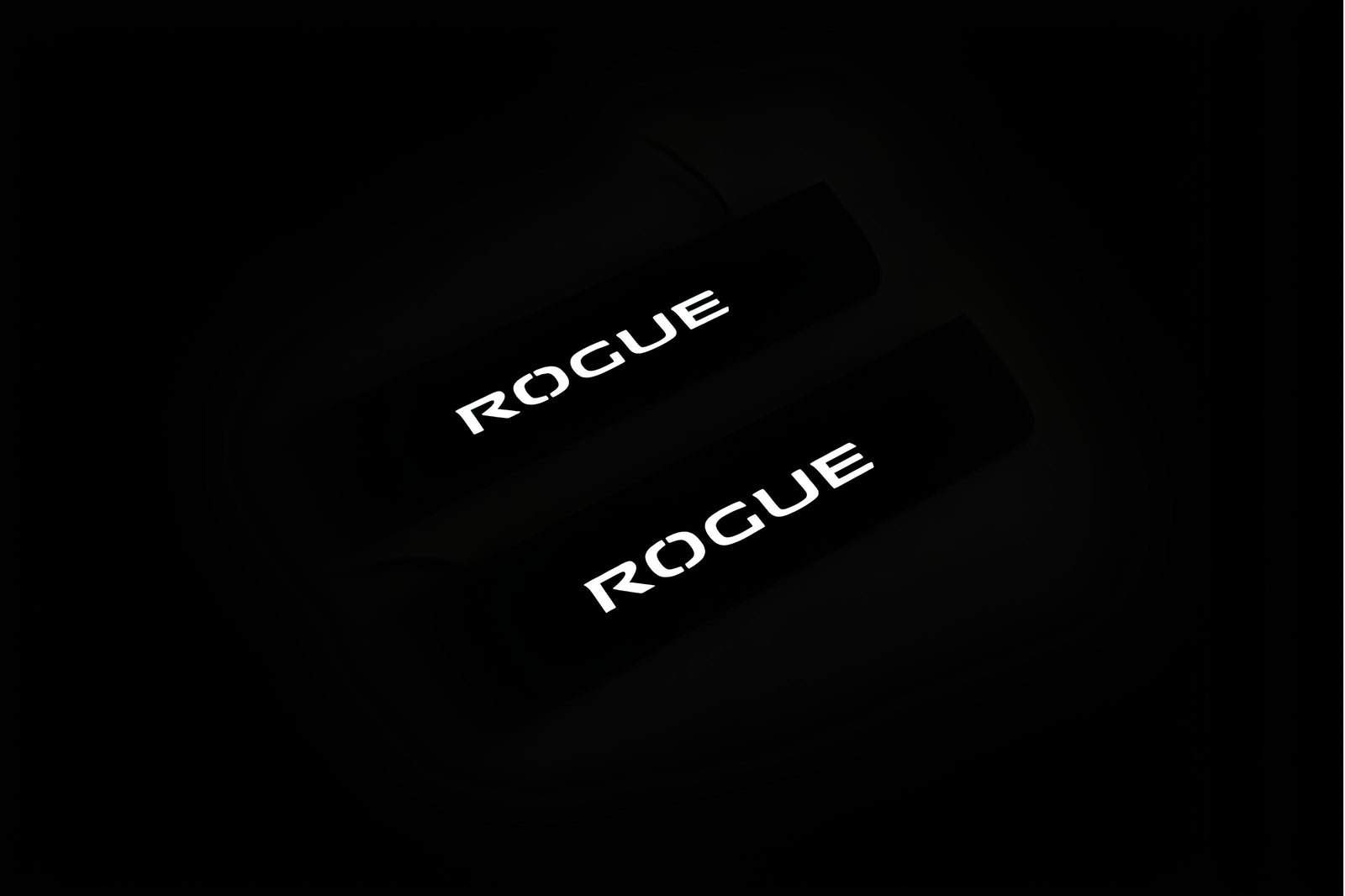 illuminated door sill protectors for Nissan Rogue II T32 2014+ stainless steel with Rogue logo