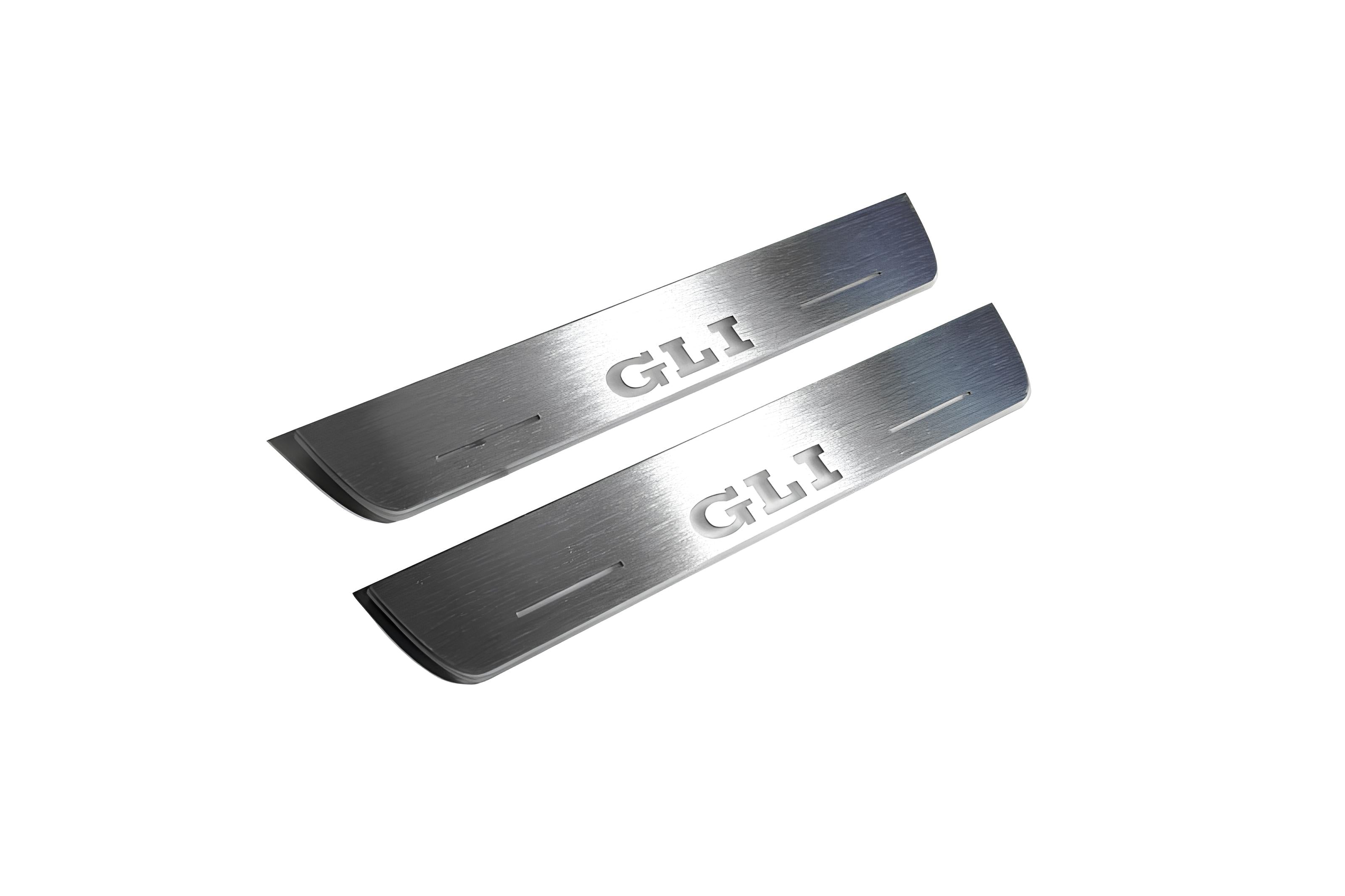 Illuminated LED Door Sill Tread Plates Volkswagen Jetta VII 2019+ With GLI Logo Volkswagen Led Door Sills opdesign