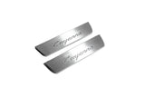 stainless steel door sill plates for Porsche Cayenne Coupe 2019+ with Cayenne logo