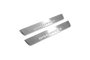 Illuminated LED Door Sill Tread Plates Land Rover Discovery IV 2009-2016 With Discovery Logo Land Rover Led Door Sills opdesign