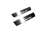 stainless steel LED door sill plates for Mercedes E W211 2002+ with AMG logo