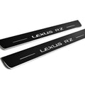 Illuminated LED Door Sill Tread Plates Lexus RZ 2022+ With Lexus RZ Logo Lexus Led Door Sills decoinfabric