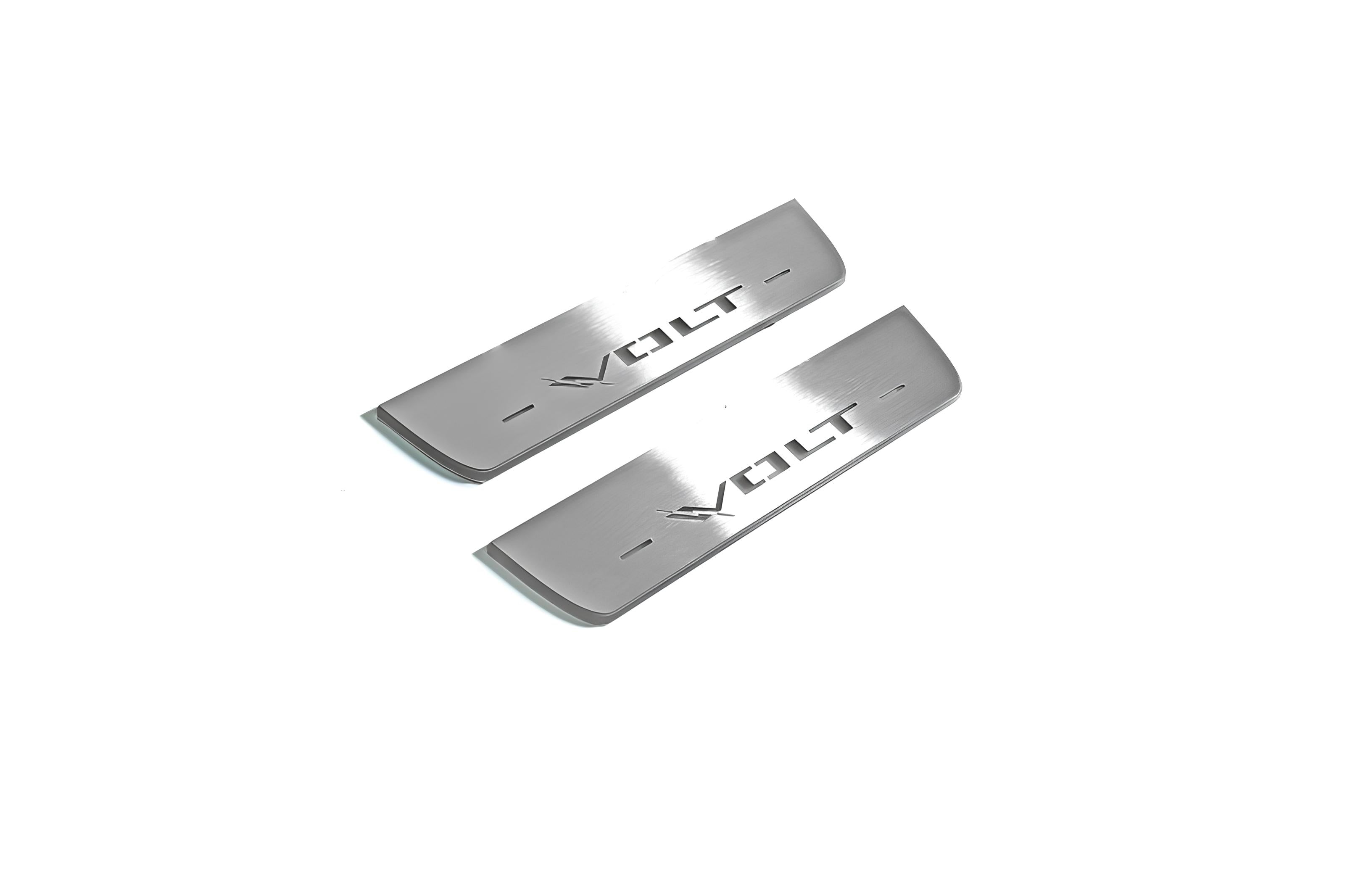 Illuminated LED Door Sill Tread Plates Chevrolet Volt II 2016-2019 With Volt Logo Chevrolet Led Door Sills opdesign