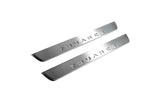 Volkswagen Touareg III 2018+ entry guards in stainless steel with Touareg logo