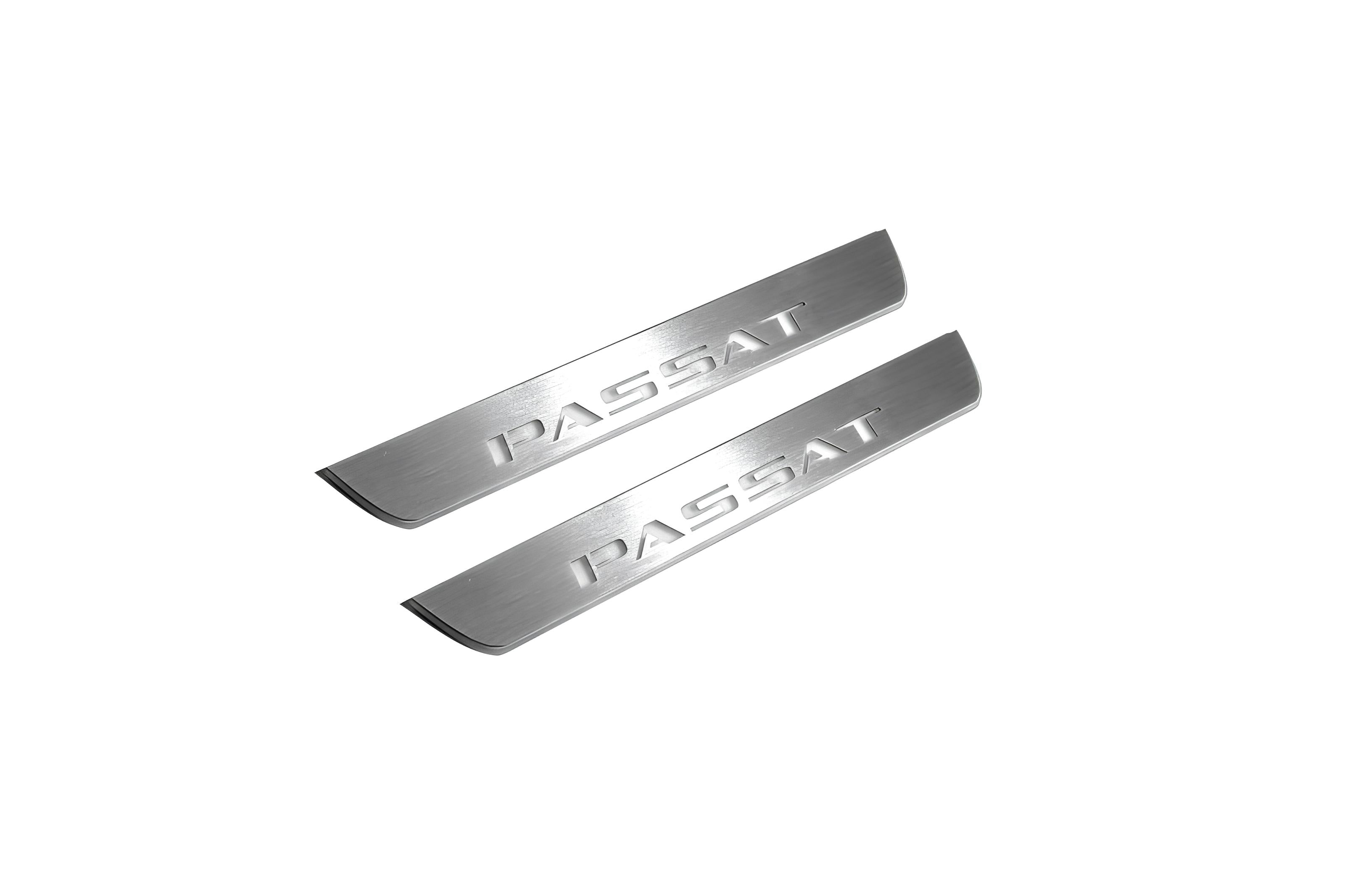 Illuminated LED Door Sill Tread Plates Volkswagen Passat B8 2015-2023 With Passat Logo (type 1) Volkswagen Led Door Sills decoinfabric