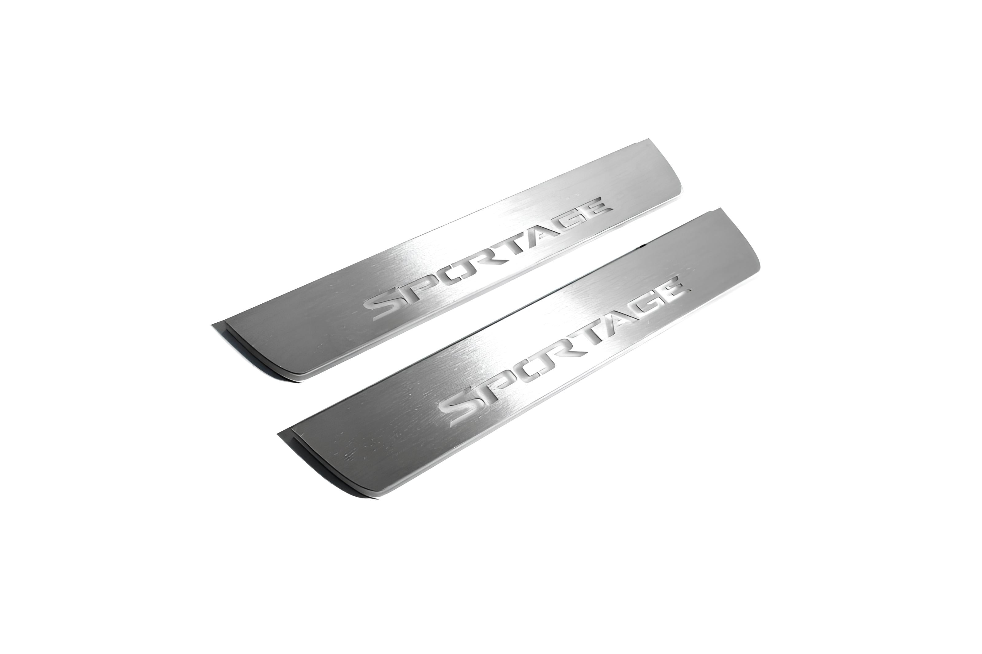 Illuminated LED Door Sill Tread Plates Kia Sportage IV 2015-2022 With Sportage Logo KIA Led Door Sills opdesign