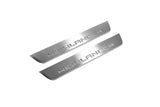LED door sill plates stainless steel Toyota Highlander IV XU70 2019+ with Highlander logo