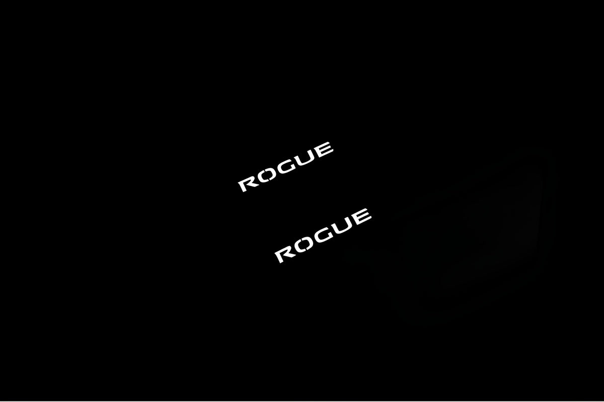 Nissan Rogue II T32 2014+ door sill plates in stainless steel with Rogue logo