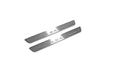 Nissan Leaf I 2010+ LED door sill plates stainless steel with Leaf logo