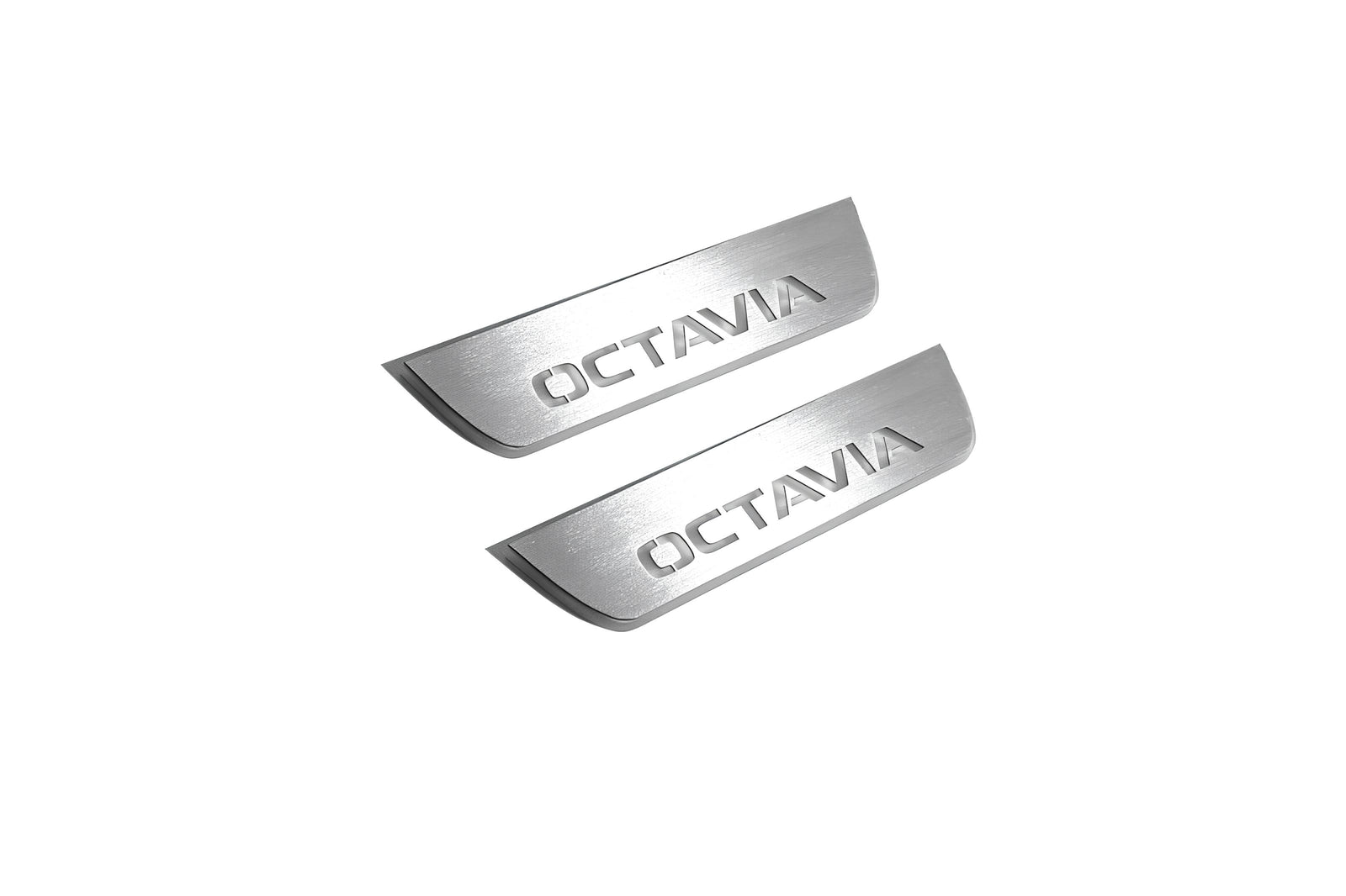 stainless steel LED door sill plates for Skoda Octavia III (A7) 2013+ with Octavia logo