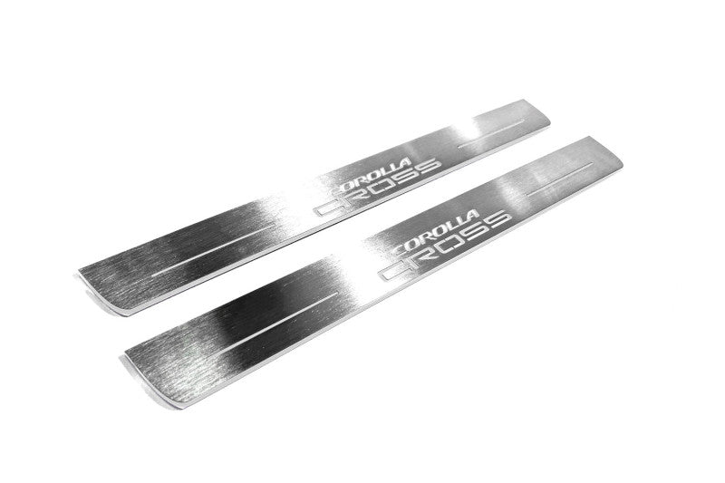 Toyota Corolla Cross Stainless LED Door Sills – Corolla Cross Logo