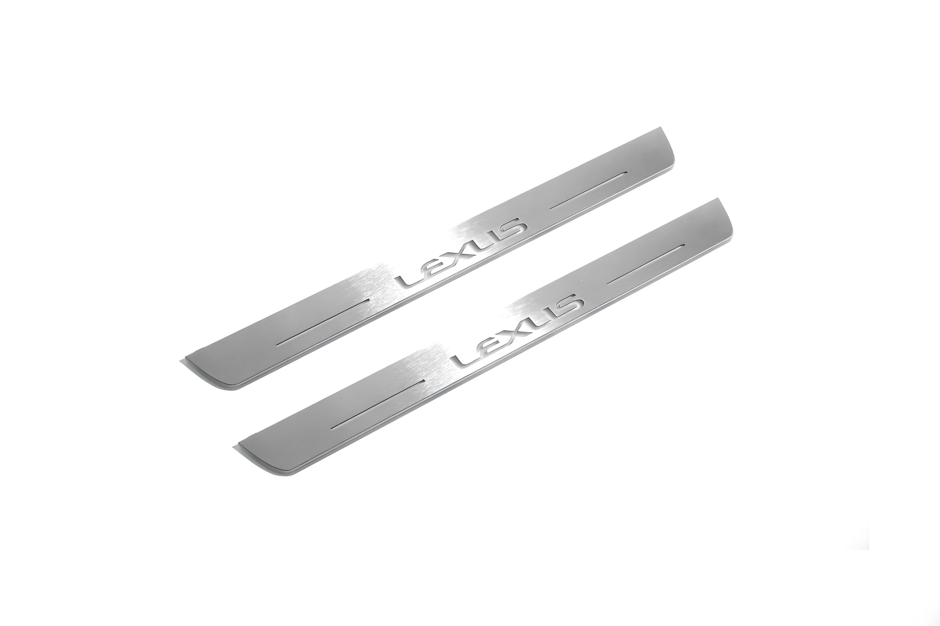 Illuminated LED Door Sill Tread Plates Lexus LX III 2008+ With Lexus Logo Lexus Led Door Sills opdesign