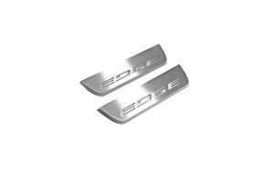 Illuminated LED Door Sill Tread Plates Ford Edge II 2015+ With ММММ Logo Ford Led Door Sills opdesign
