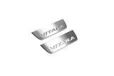 Suzuki Vitara 2015+ entry guards in stainless steel with Vitara logo