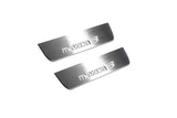 Mazda 3 II 2009+ LED door sill plates in stainless steel with Mazda 3 logo