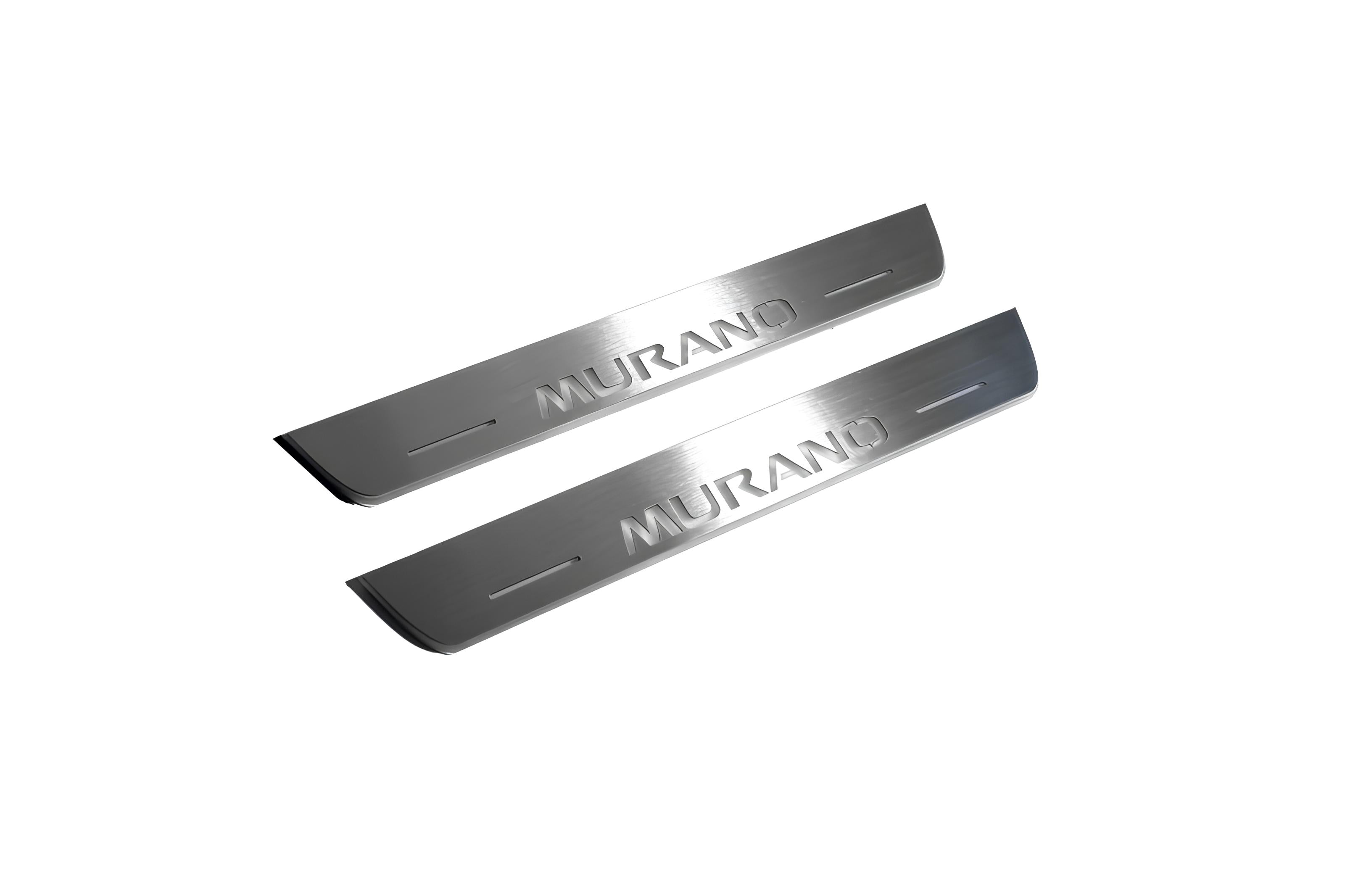 Illuminated LED Door Sill Tread Plates Nissan Murano III 2014+ With Murano Logo Nissan Led Door Sills opdesign