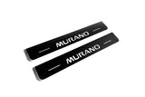 Nissan Murano II 2008+ LED door sill plates in stainless steel with Murano logo