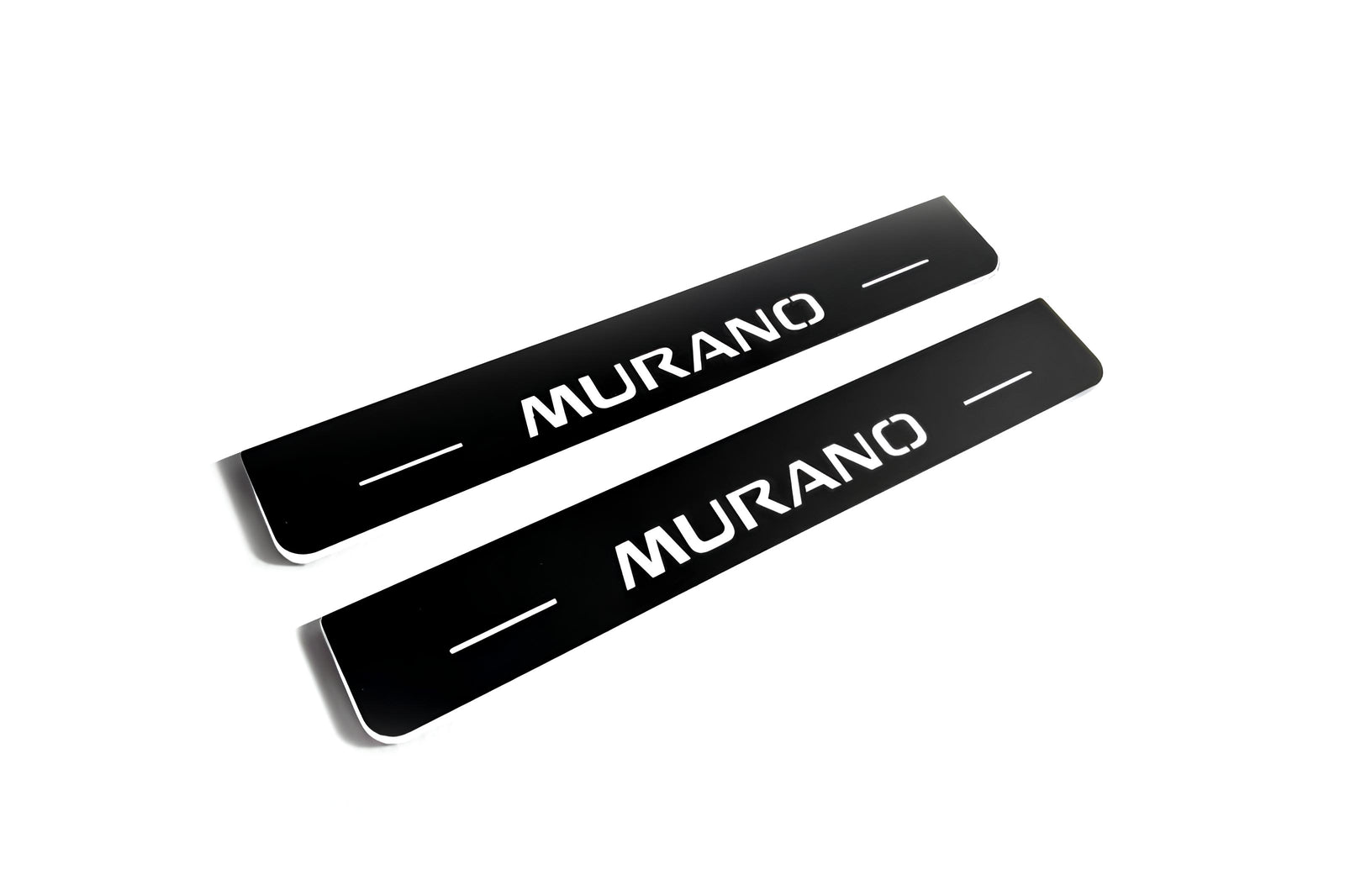 Nissan Murano II 2008+ LED door sill plates in stainless steel with Murano logo
