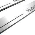 Illuminated LED Door Sill Tread Plates Mercedes C W205 2014+ With Mercedes-Benz Logo Mercedes Led Door Sills opdesign
