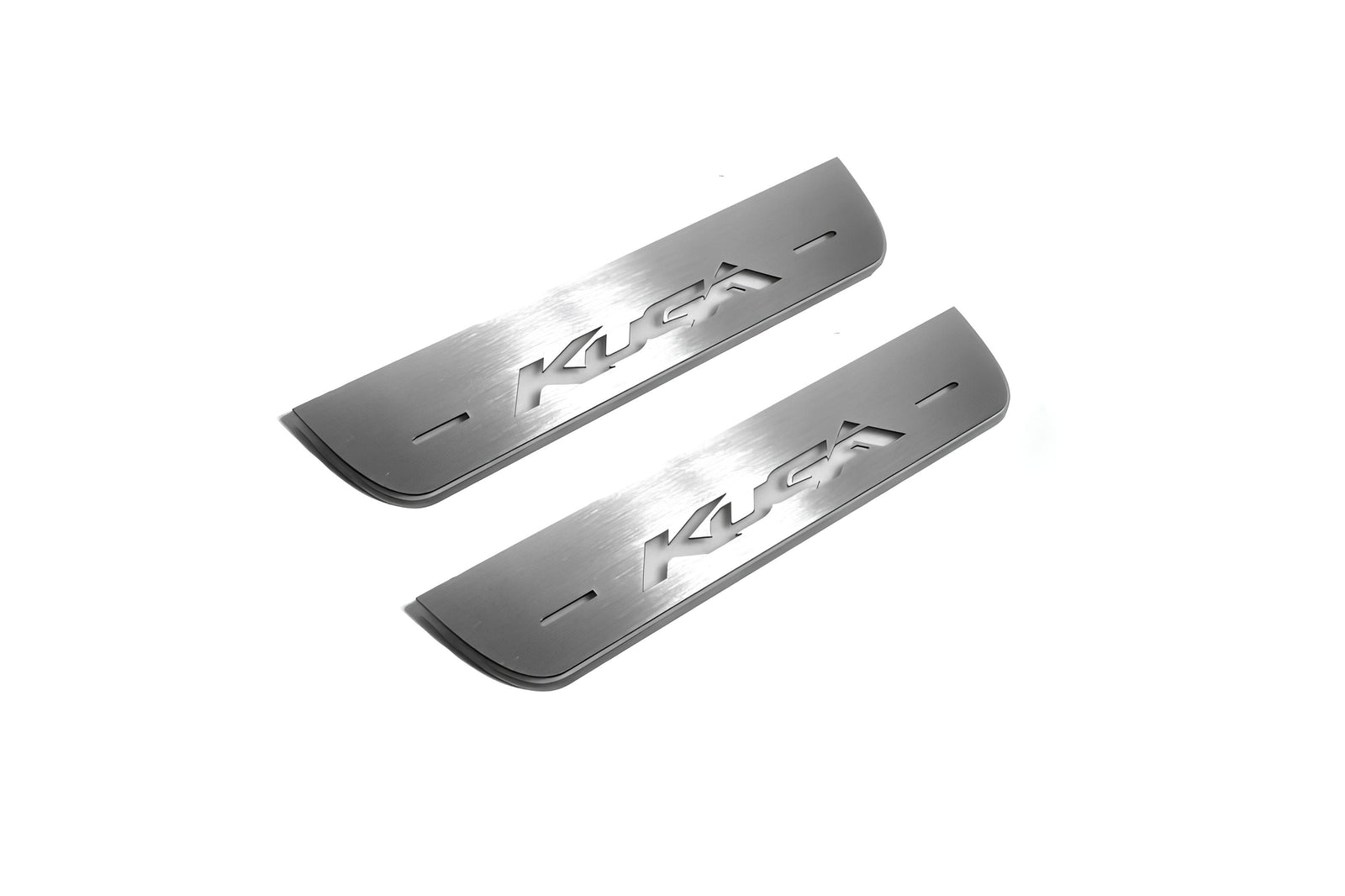 Ford Kuga II 2013+ entry guards in stainless steel with Kuga logo
