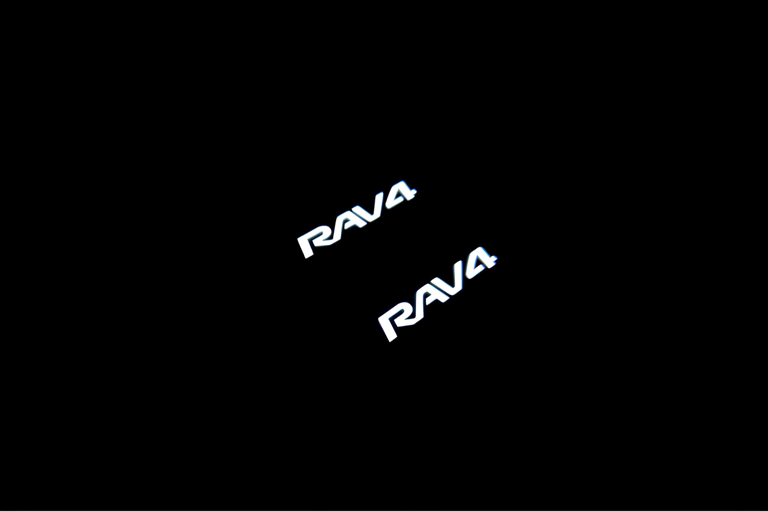 Toyota Rav4 V 2019+ Illuminated Matte Sill Plates with logo Rav4 Toyota Led Door Sills PRO opdesign