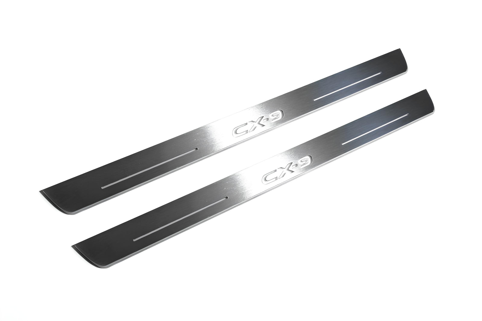 stainless steel LED door sill plates with Mazda II 2016+ with CX-9 logo