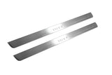 Subaru BRZ 2011+ LED door sill plates in stainless steel with BRZ logo