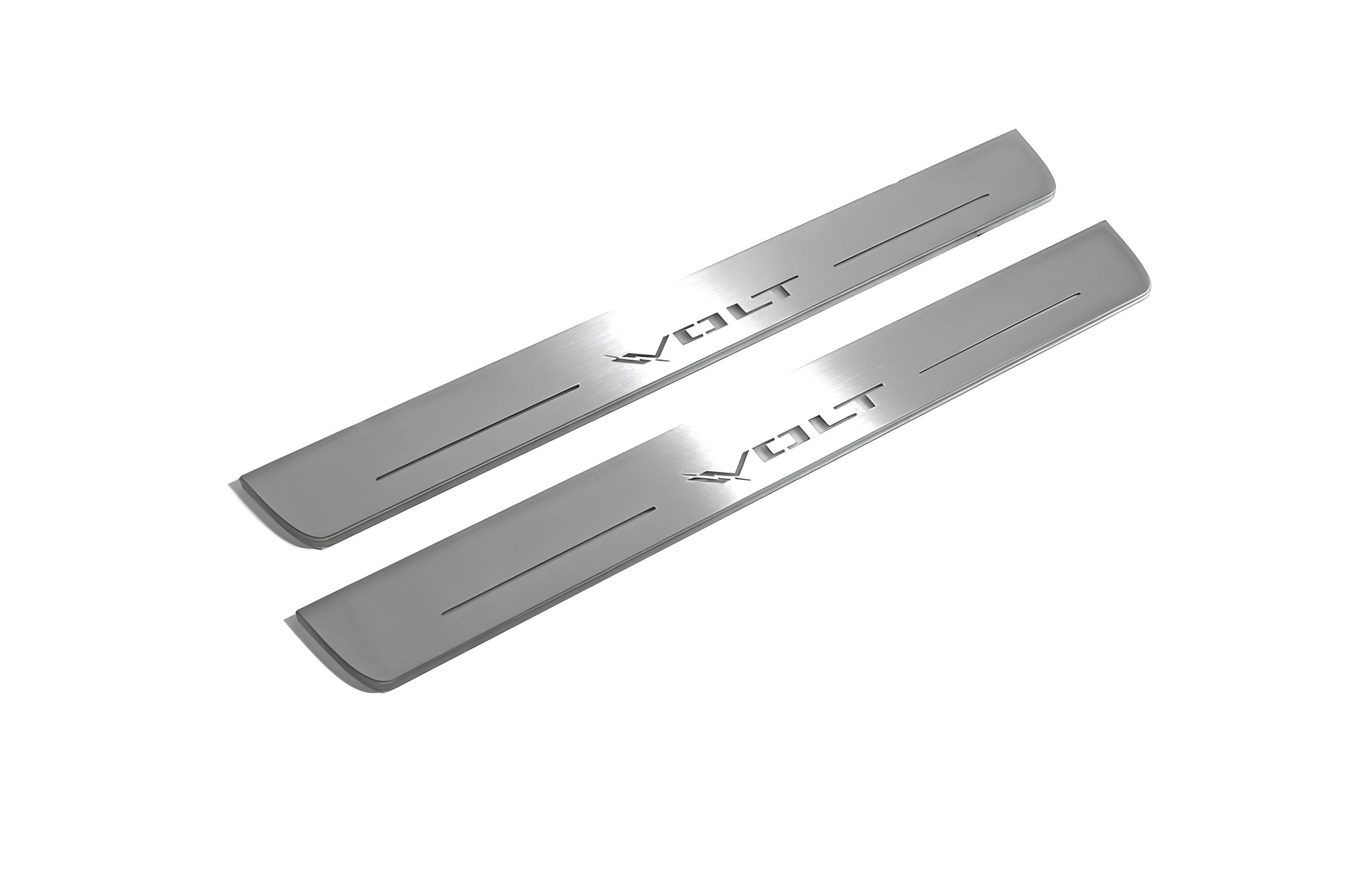 Illuminated LED Door Sill Tread Plates Chevrolet Volt II 2016-2019 With Volt Logo Chevrolet Led Door Sills opdesign