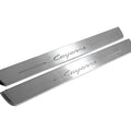 Illuminated LED Door Sill Tread Plates Porsche Cayenne II 2010-2017 With Cayenne Logo Porsche Led Door Sills opdesign