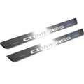 Illuminated LED Door Sill Tread Plates Jeep Compass II 2016+ With Compass Logo Jeep Led Door Sills opdesign