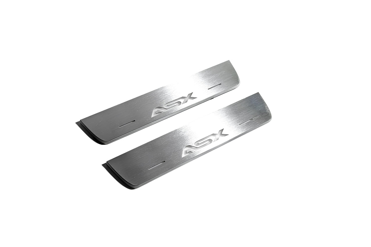 Mitsubishi ASX I 2010+ stainless steel LED door sill plates with ASX logo