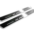 Illuminated LED Door Sill Tread Plates Toyota Rav4 VI 2025+ With Rav4 Logo Toyota Led Door Sills decoinfabric