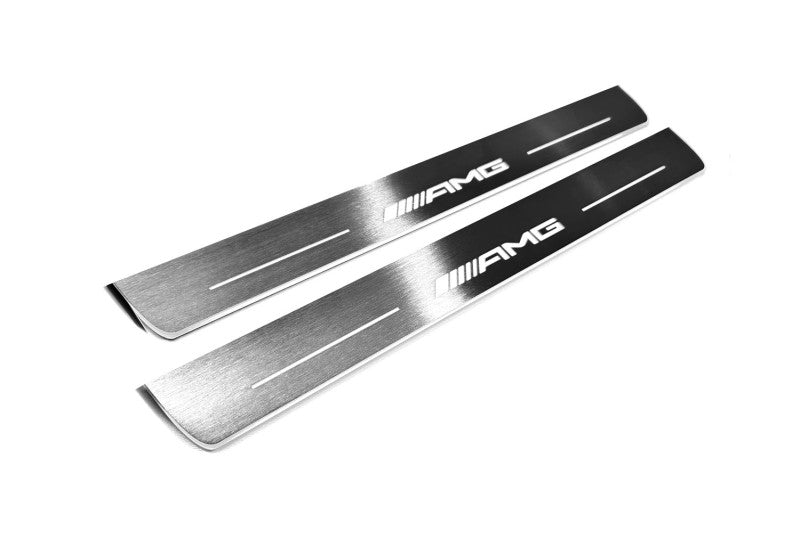 LED door sill plates for Mercedes G-Class W464 2018+ stainless steel with AMG logo