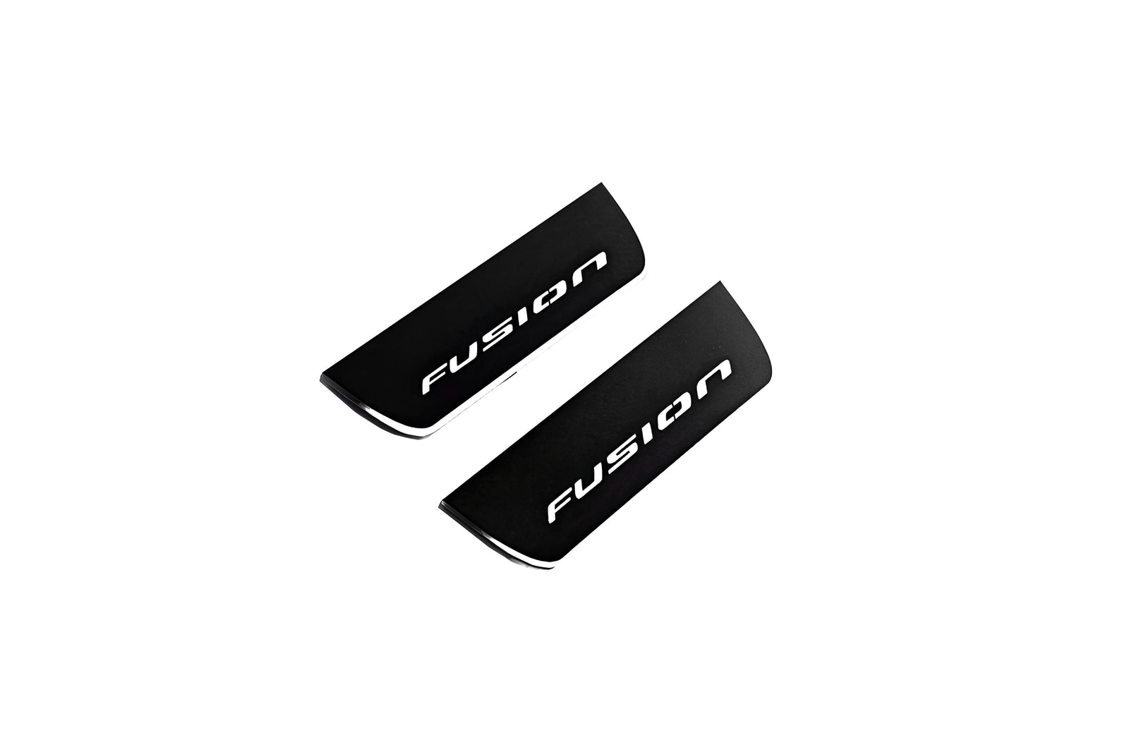 Ford Fusion II CD4 2012+ stainless steel LED door sill plates with Fusion logo
