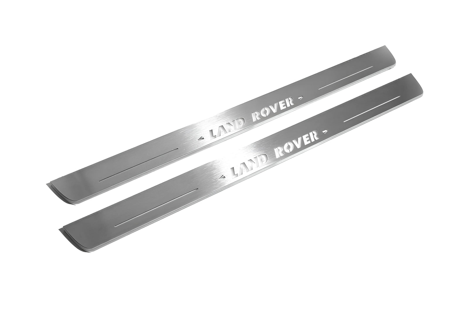 Land Rover Discovery III 2004+ LED door sill plates stainless steel with Land Rover logo