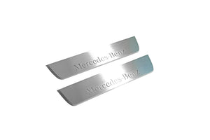 Illuminated LED Door Sill Tread Plates Mercedes ML W166 2011-2015 With Mercedes-Benz Logo Mercedes Led Door Sills opdesign