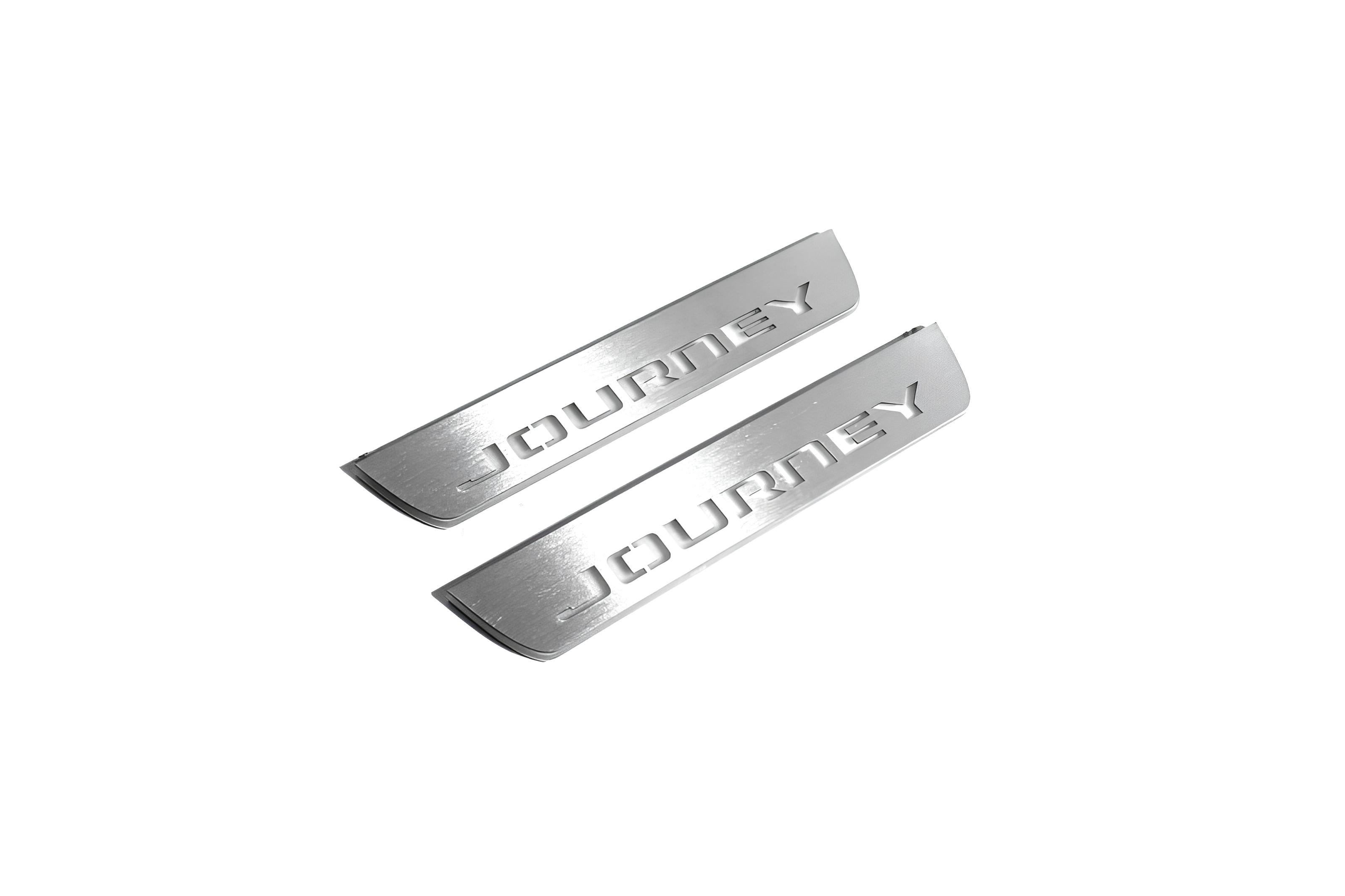 Illuminated LED Door Sill Tread Plates Dodge Journey 2009-2020 With Journey Logo Dodge Led Door Sills opdesign