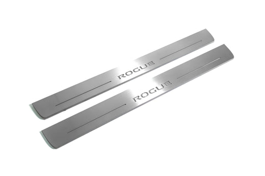 Nissan Rogue T32 2013–2020 — Stainless Steel LED Door Sills — Rogue Logo